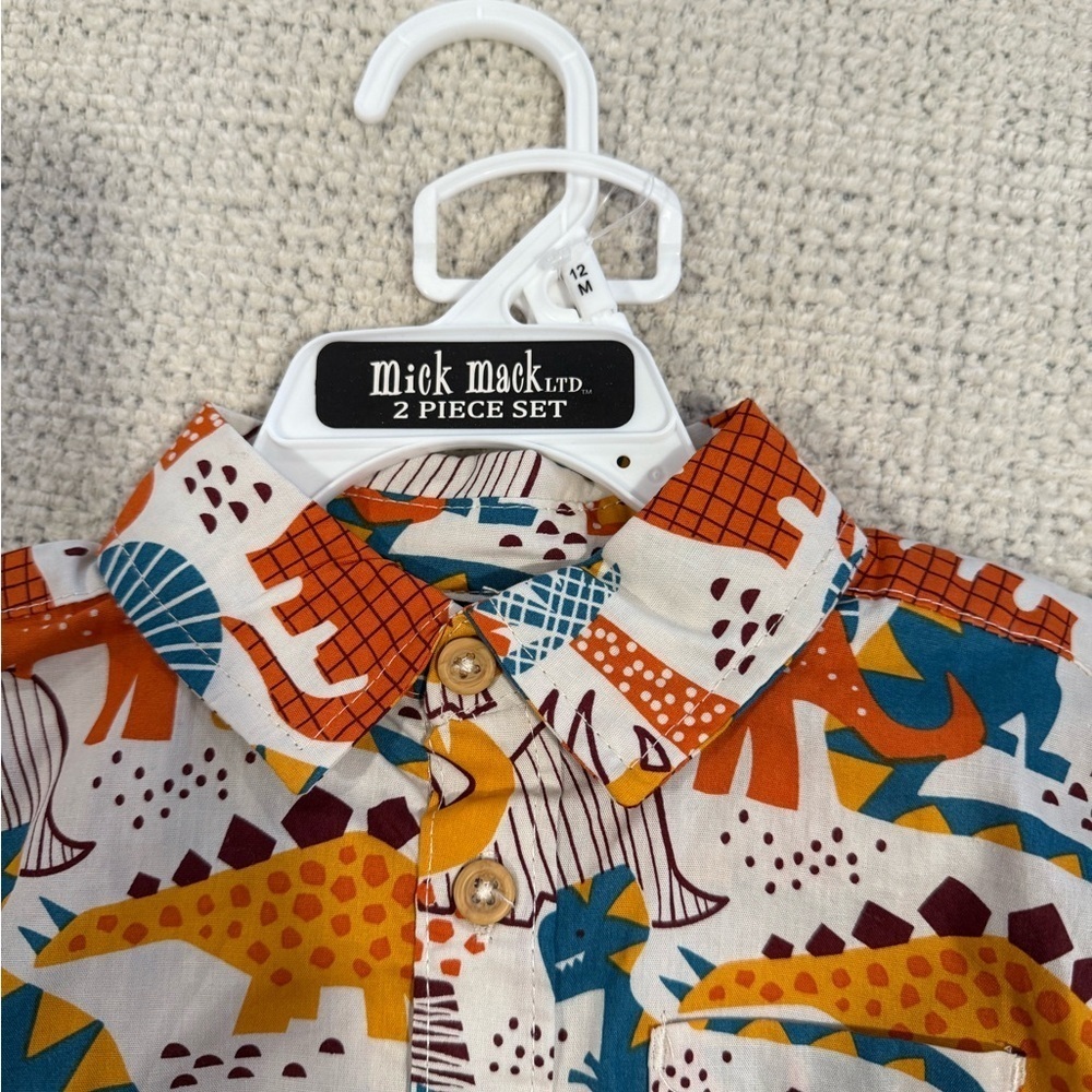 Mick Mack Dinosaur Print Baby Outfit - Picture 2 of 4